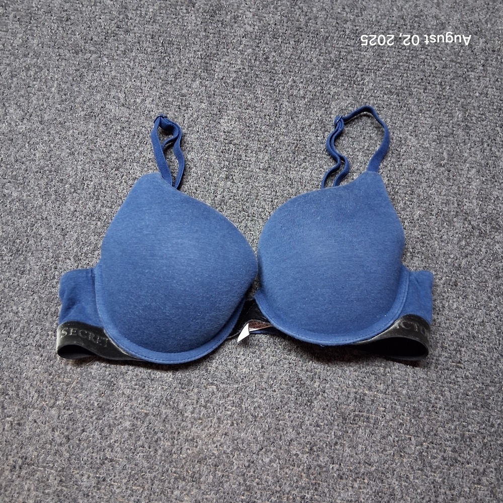 Victoria Secret T-Shirt Push-Up Full Coverage‎ Blue 32 C Bra Womens